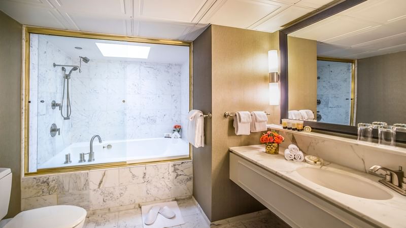 Interior of the Bathroom in Queen Anne Suite at Warwick Seattle