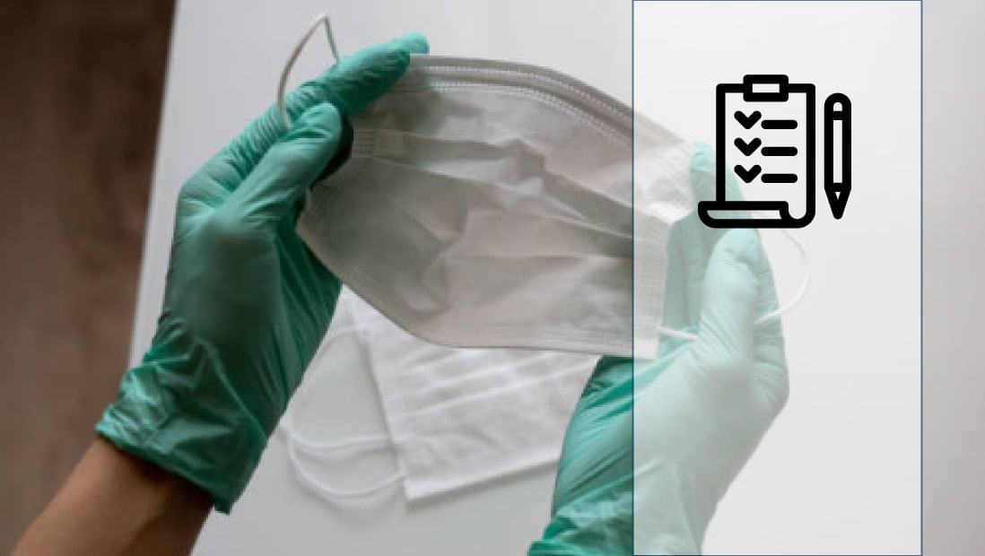 Close-up of a Mask in hands at Hotel Plaza San Francisco