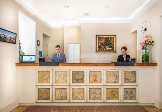 Leonardo Hotel reception, Jan Hotels, Czech Republic