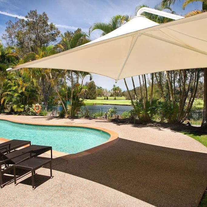 Billabong Pool facing the Golf area at Mercure Gold Coast Resort
