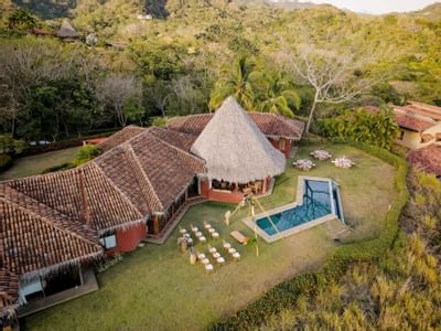 Spectacular Aerial shot of Cedros Villa at Punta Islita Hotel