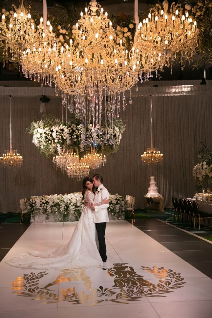 A wedded couple dancing in a ballroom at Crown Hotel Perth