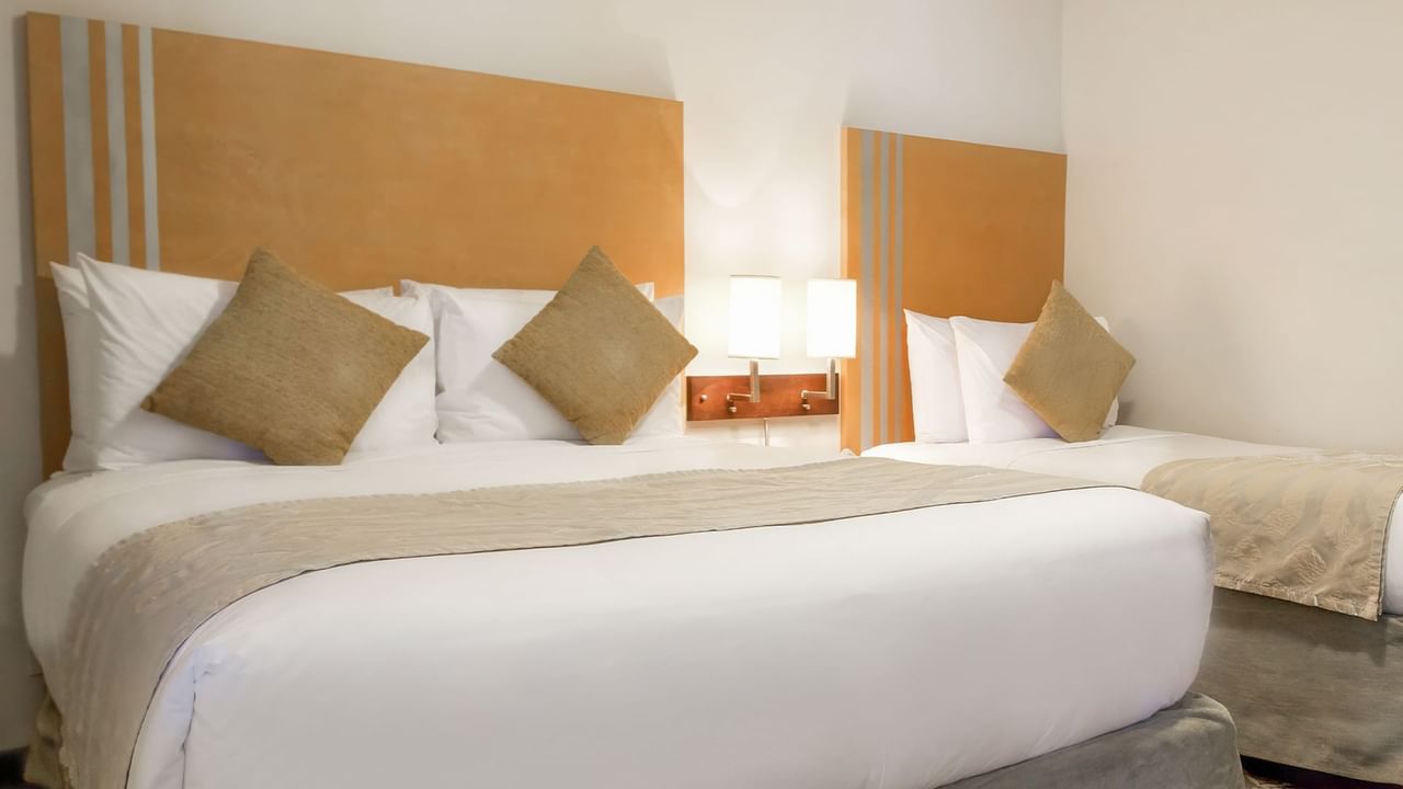 Two beds in hotel room