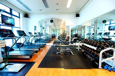 A spacious fully equipped gym at Hanoi Daewoo Hotel