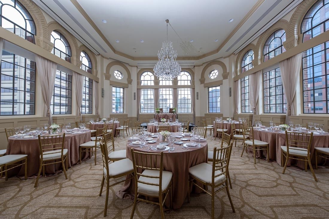 Banquet tables in TipTopTap Ballroom at Warwick Allerton - Chicago