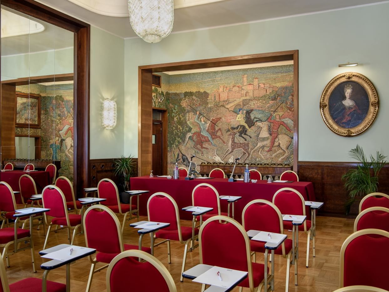 Conference-style Meeting Room set up in Sala Mosaico at Bettoja Hotel Mediterraneo