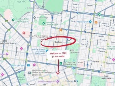 Map of Carlton in Melbourne