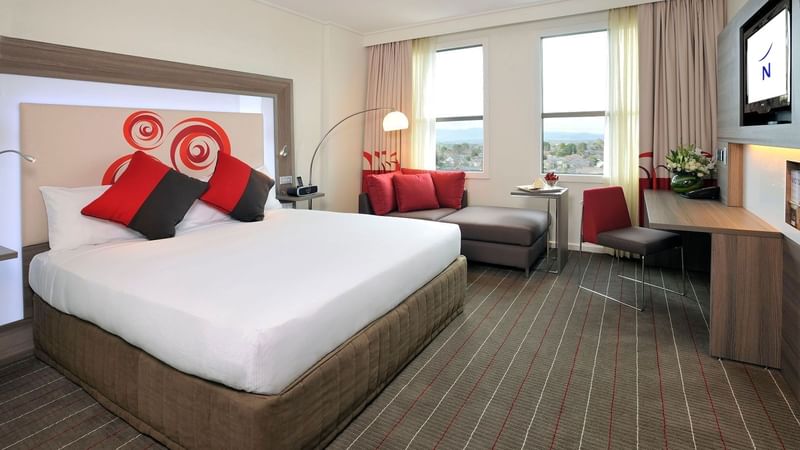 Interior of Superior King Hotel Room at Novotel Glen Waverley