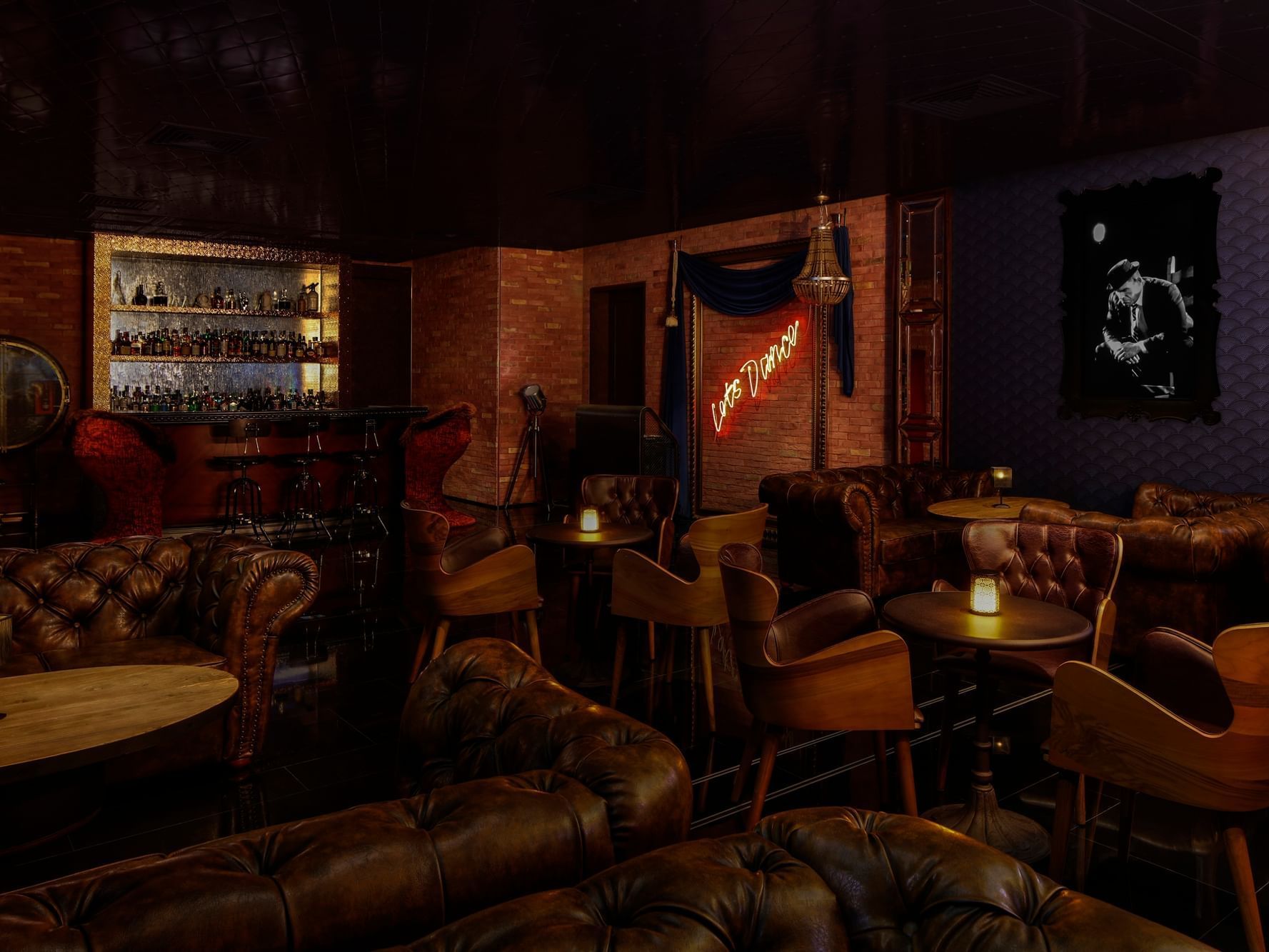 Interior of Flashback Speakeasy Bar at Paramount Hotel Dubai