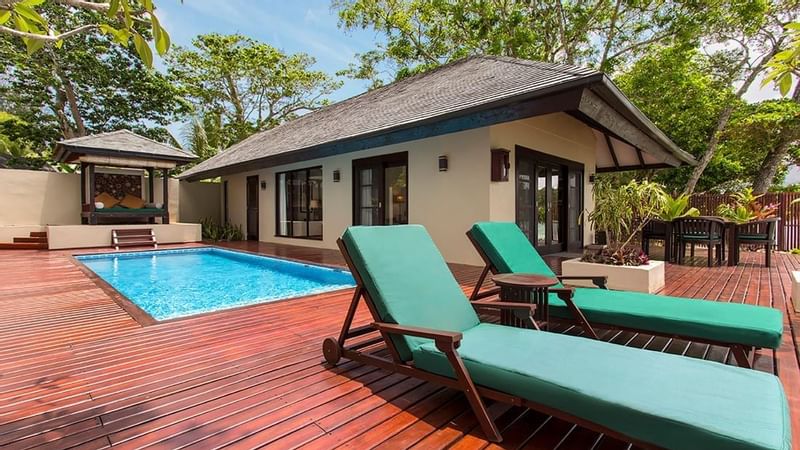 Outdoor pool in Pacific Pool Villa at Warwick Le Lagon