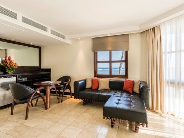 Living room & kitchen area in Warwick Suite at Warwick Fiji