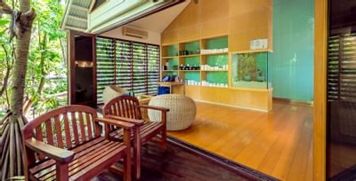 The lobby area of Aqua Soul Spa at Heron Island Resort