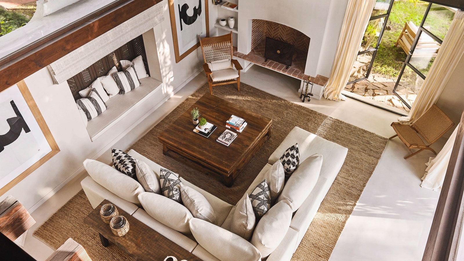 Top view of the living area at Bel Air in Marbella Club