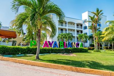 Landscape view of the Playa Blanca Beach Resort entrance area