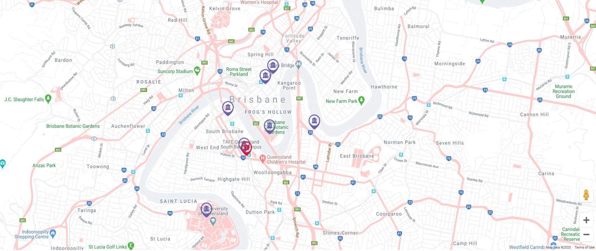 UniLodge South Bank Map