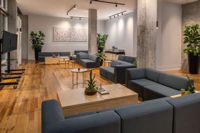 Hi-Lo hotel conference room with casual seating