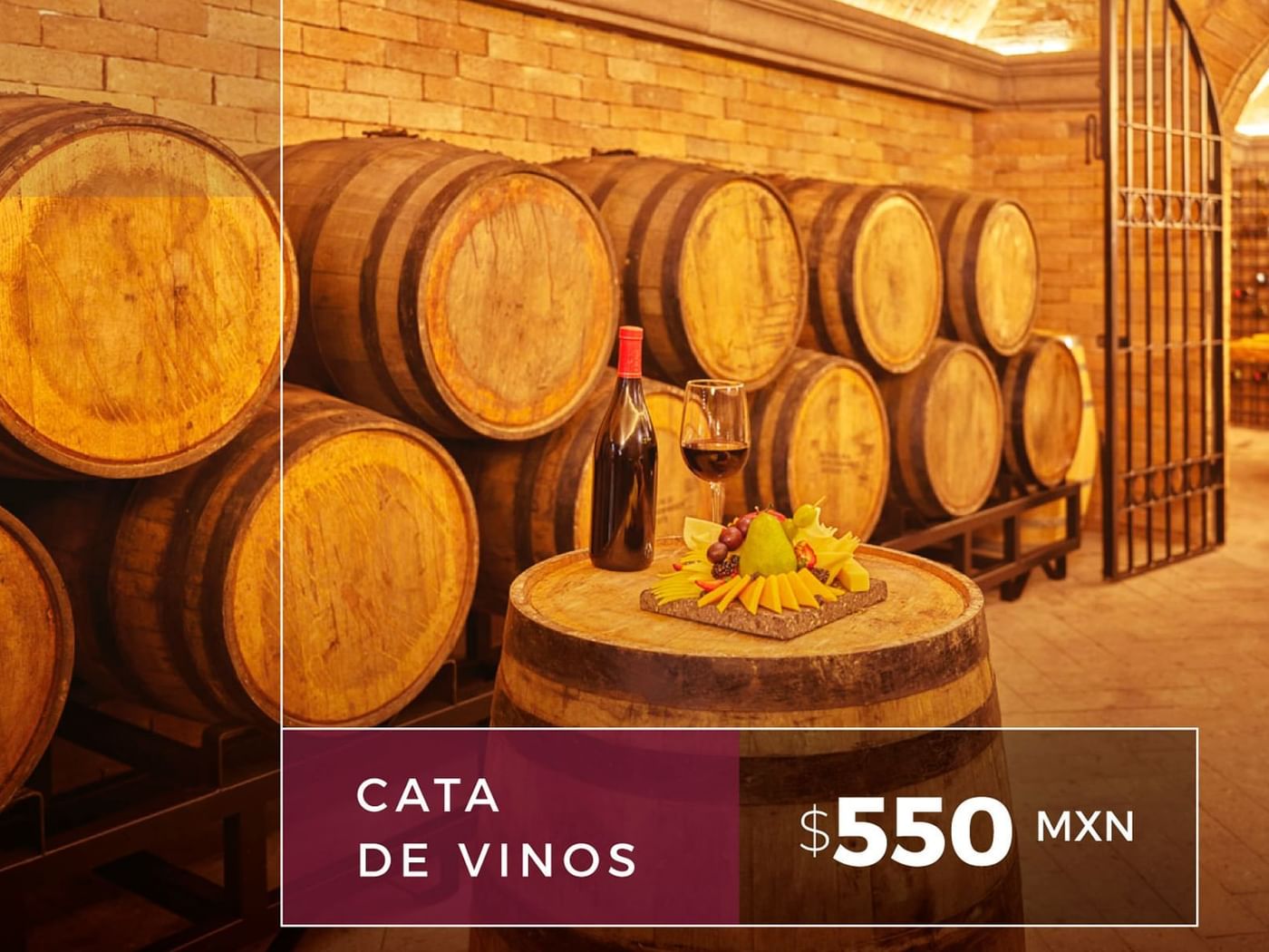 Wine bottle served with fruits at Fiesta Americana Hotels