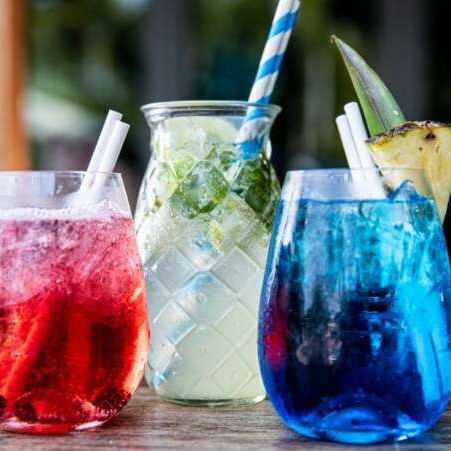 Closeup of three cocktail served at Darwin Airport Hotels