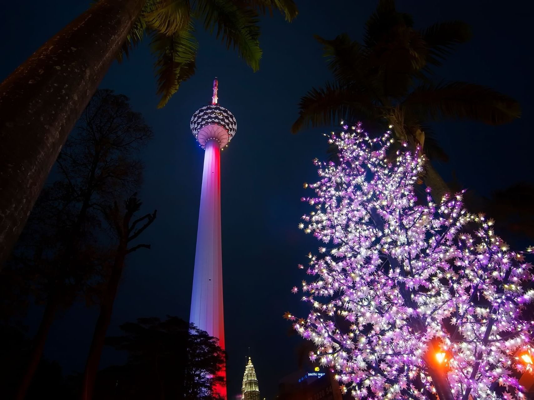 Night view of KL Tower, one of Bukit Bintang attractions in Kuala Lumpur near Imperial Lexis