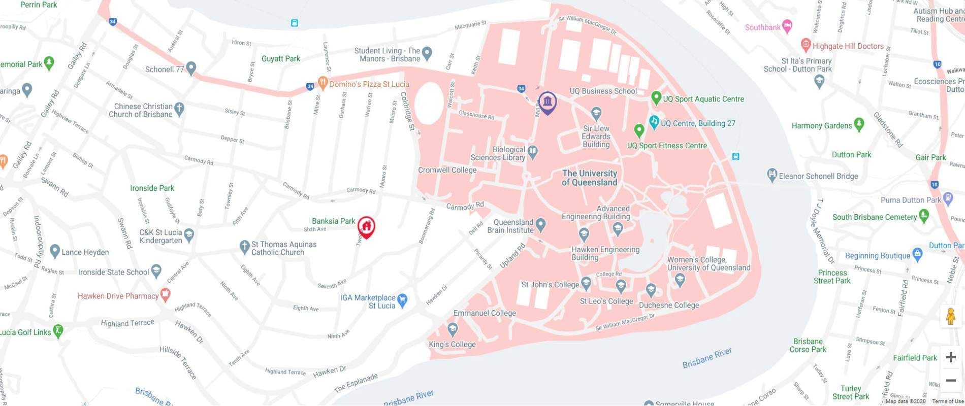 StudentLiving - Twelfth Avenue Map