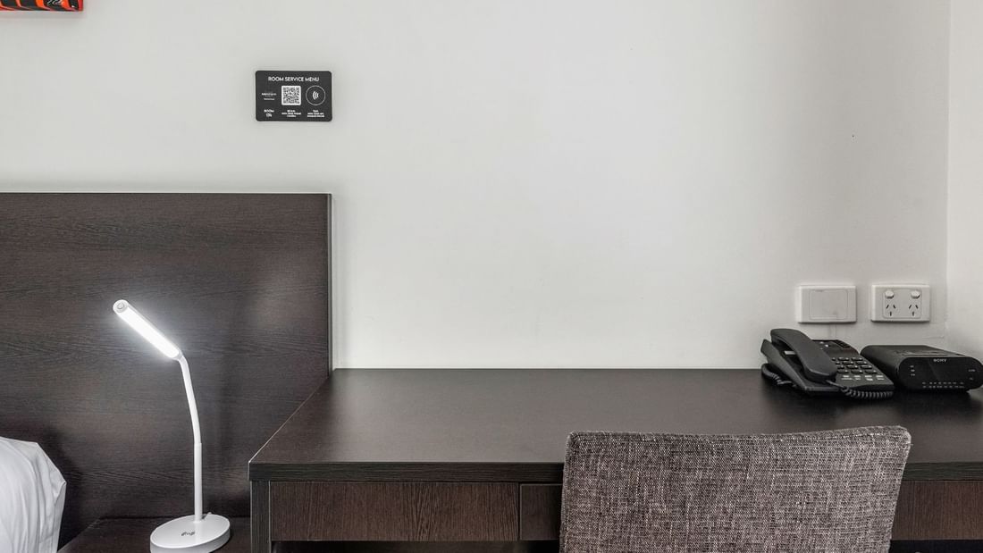 Superior Rooms at Mercure Townsville features bedside lamps and work desk, perfect for your next business trip for