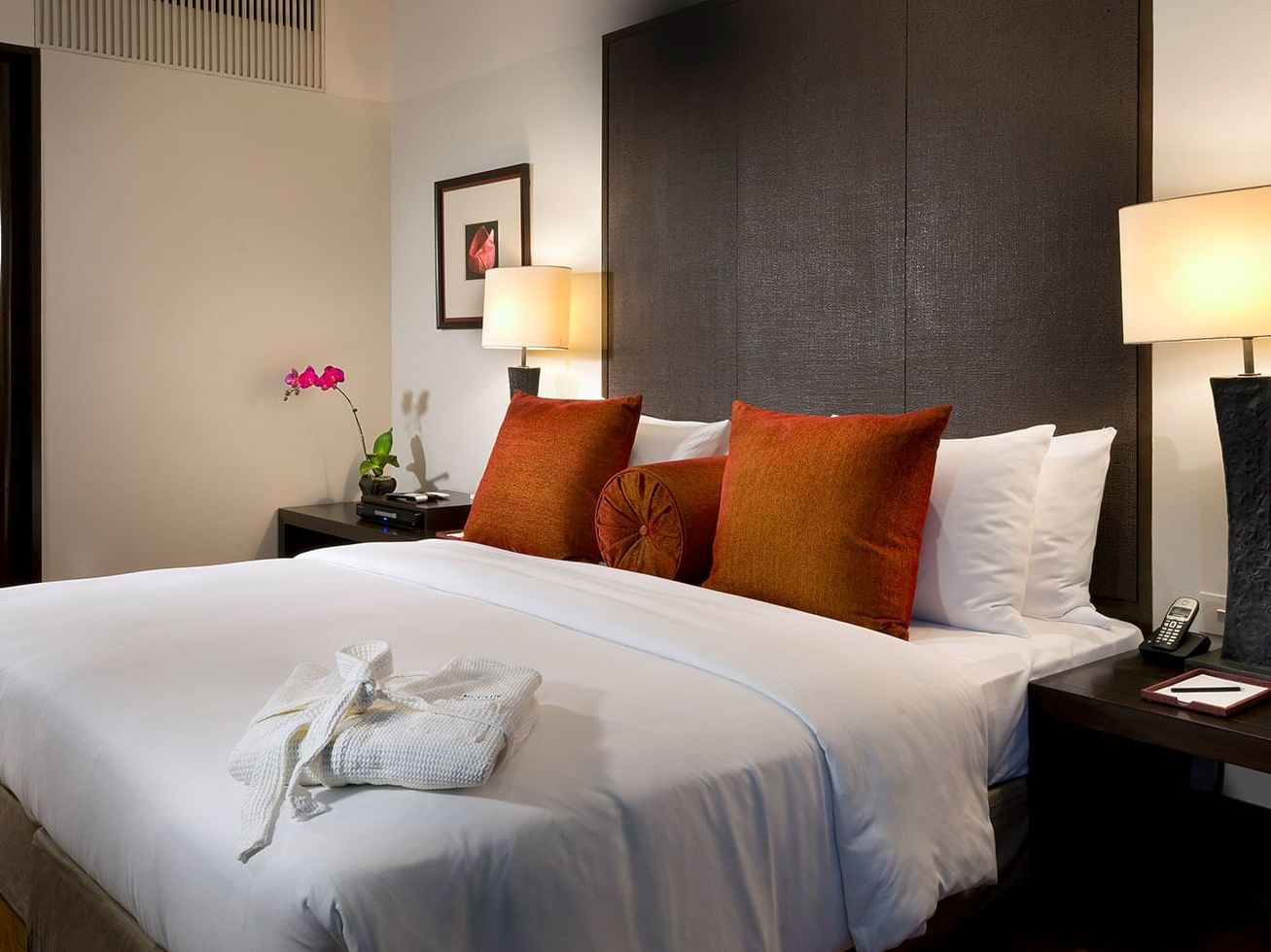 A king-size bed in the Premium Room at The Saujana Hotel Kuala Lumpur