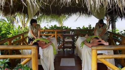 Two girl having massage in Heliconia Spa at Fiesta Resort
