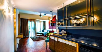 The living area in a room at Thistle Port Dickson Resort