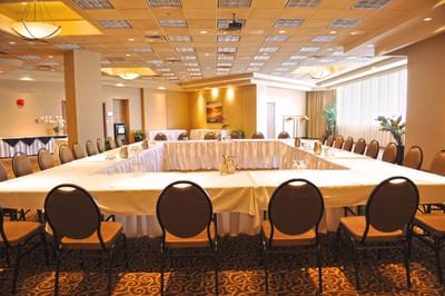 Square conference table and chairs
