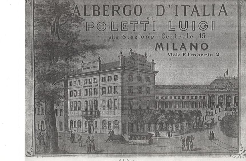 Poster 1865 Hotel Manin Milano