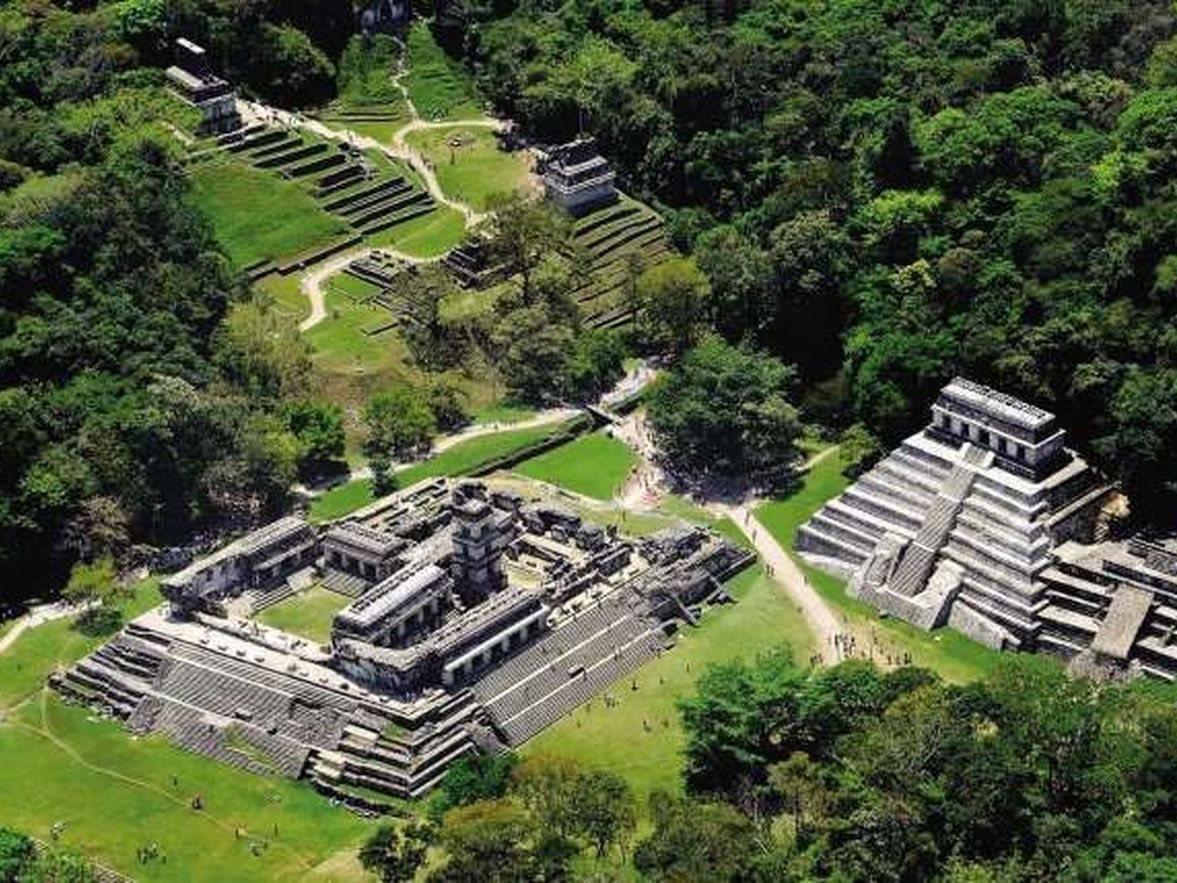 ancient ruins at the palenque architectural zone