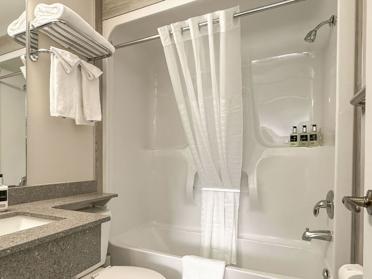 A clean white bathroom