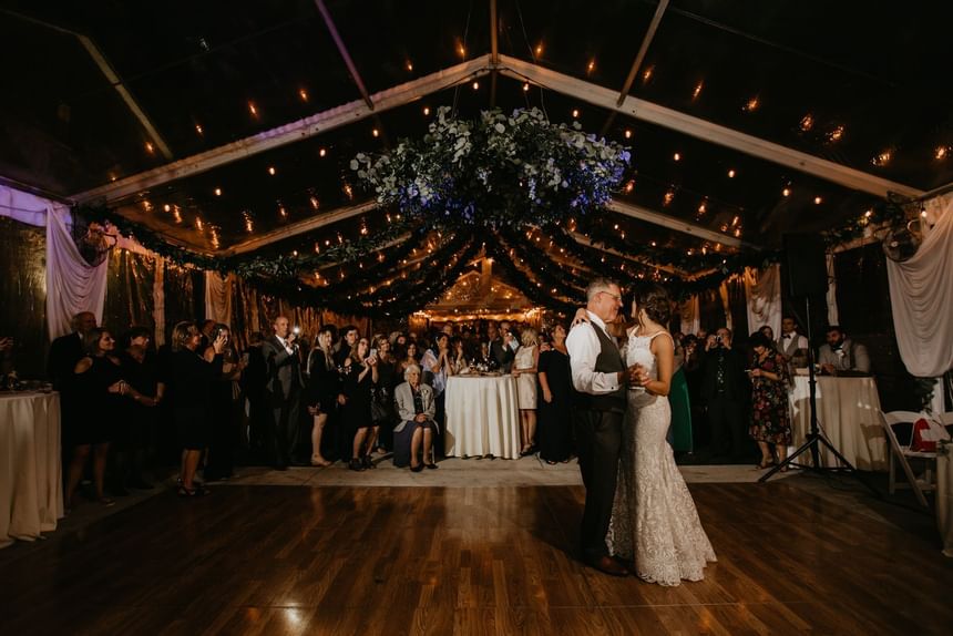 Bride & groom dancing at a reception, The Herrington Inn & Spa