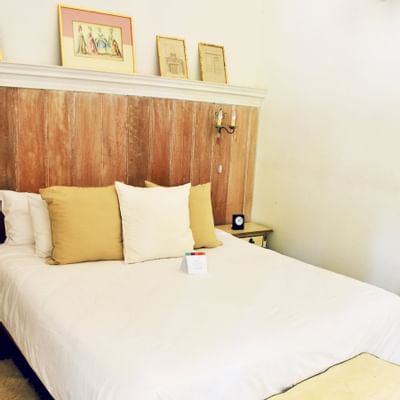 close up on a bedroom with king bed at Noi Blend Colchagua