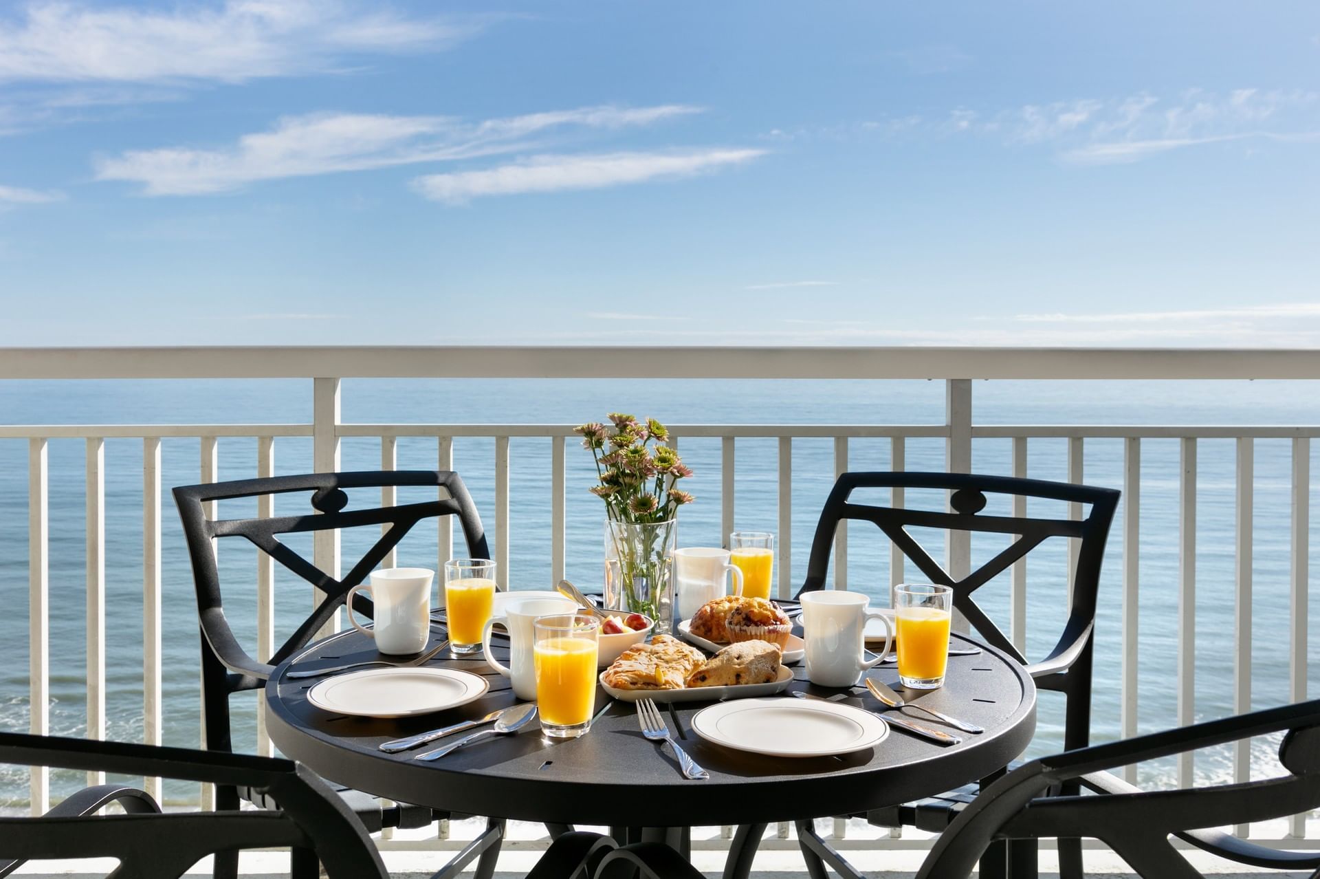 Breakfast served in the terrace of room at Holiday Inn Hotel