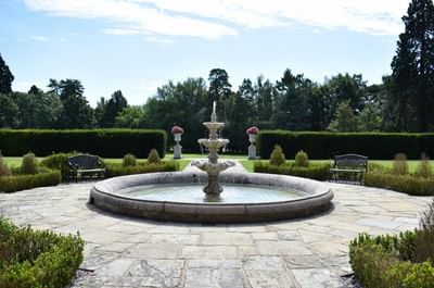 Easthampstead Park Hotel fountain at rear of hotel