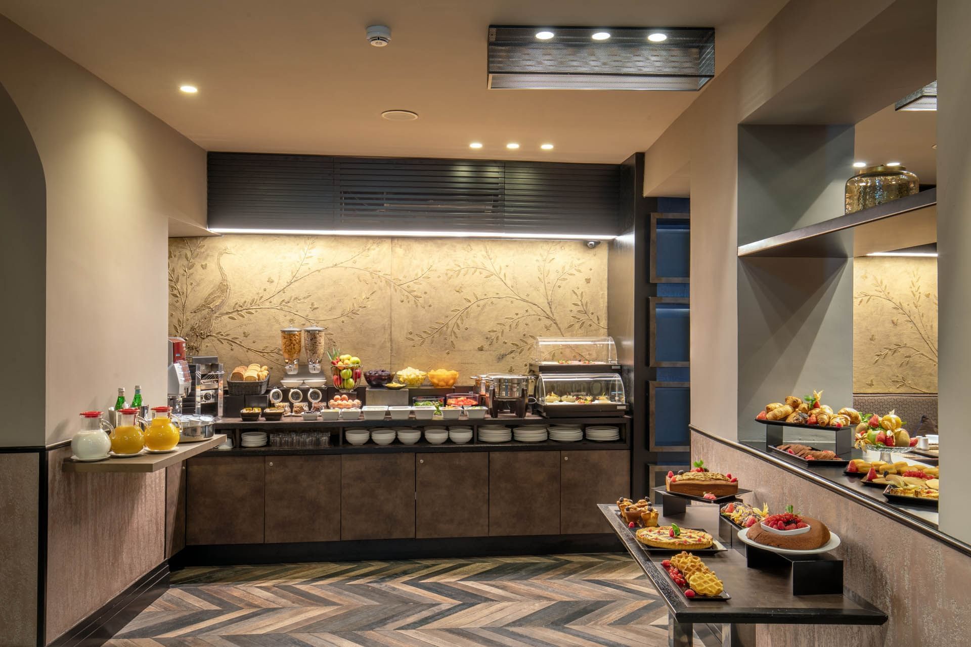 Luxury Interior of the Dining Room arranged with a Breakfast Buffet at The Style