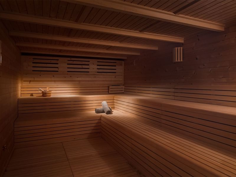 Sauna in the wellness zone at Live Aqua Resorts