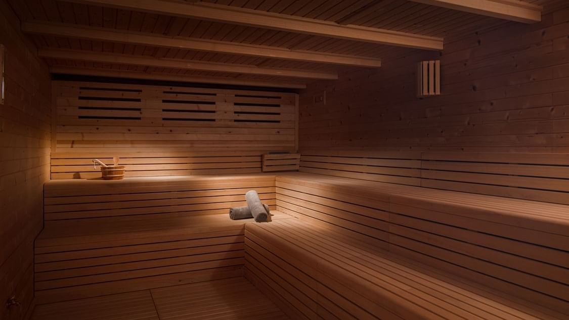 Sauna in the wellness zone at Live Aqua Resorts