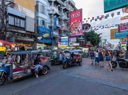 Khaosan Road with people near Chatrium Grand Bangkok