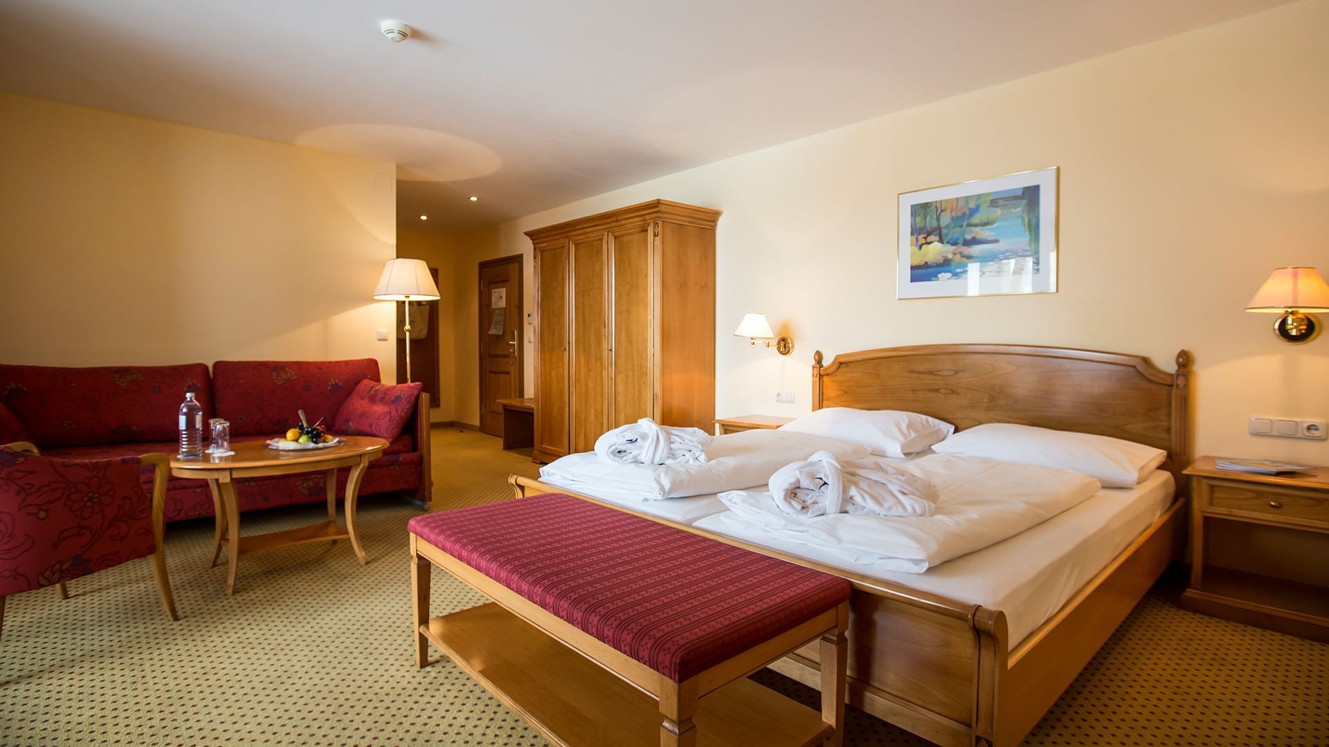 Double bed in Comfort Room at Falkensteiner Hotel Cristallo