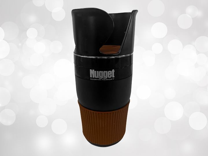 Brown and Black Cup Holder Organizer with Nugget Logo