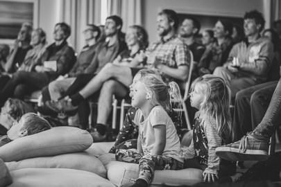 Image of the crowd in a film festival at Cradle Mountain Hotel