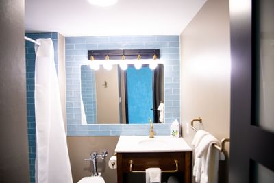 a sink and toilet in a bathroom