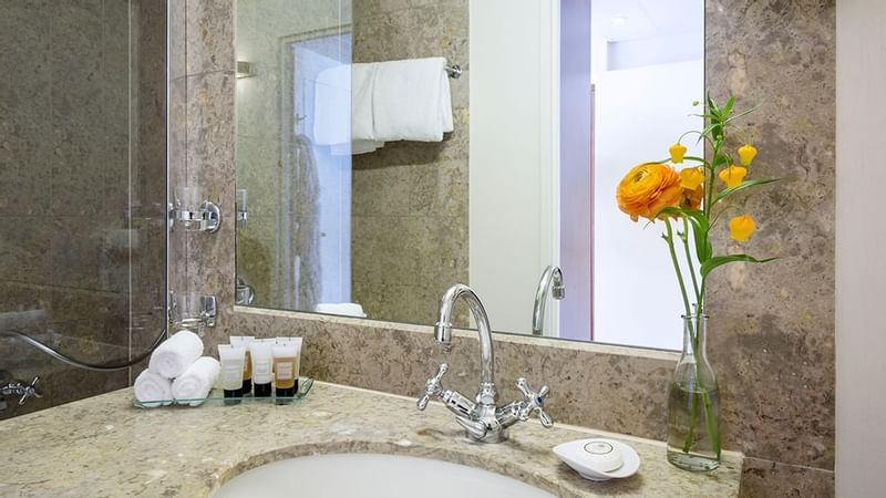 Close-up of the vanity in the Family room at Warwick Geneva