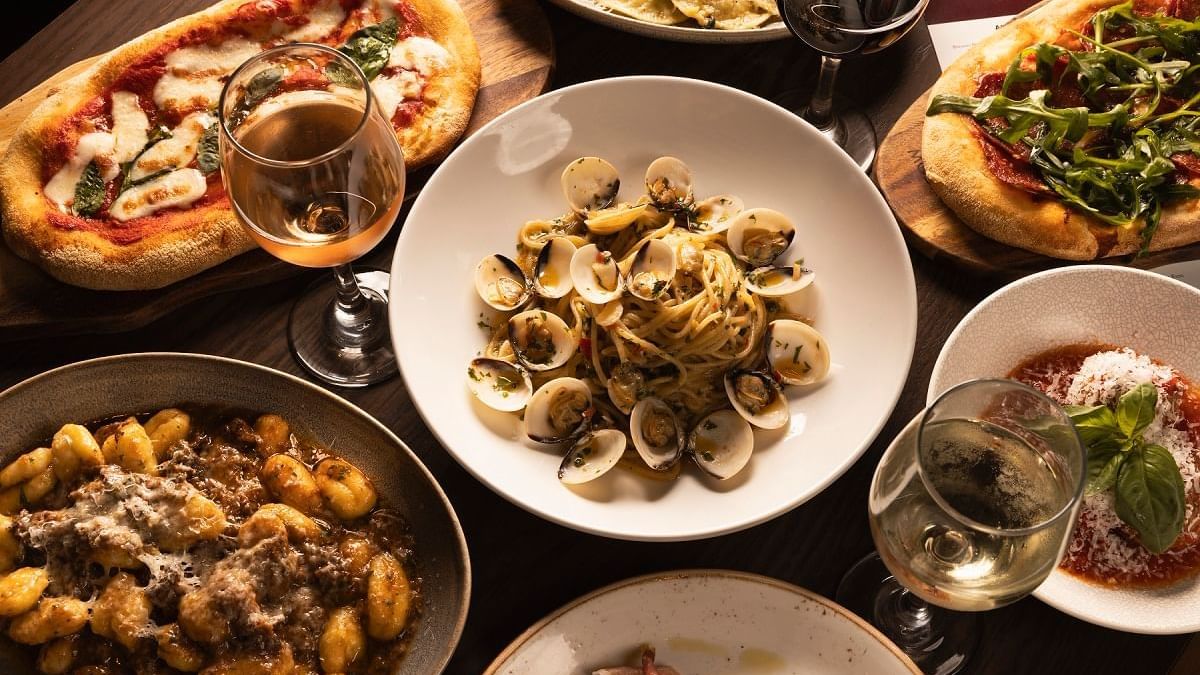 Various Italian dishes served in Di Francesco Cucina at Crown Hotel Melbourne