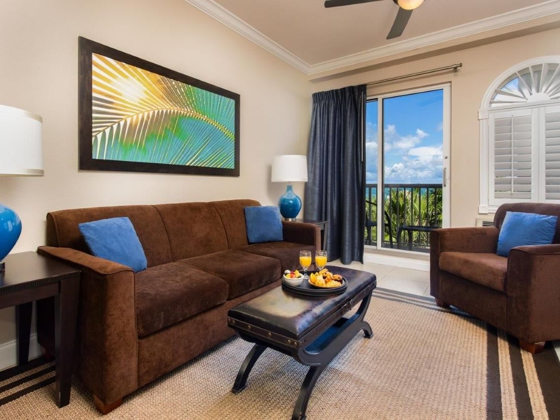 Sofa set in King Suite Living Room at Shephard's Beach Resort