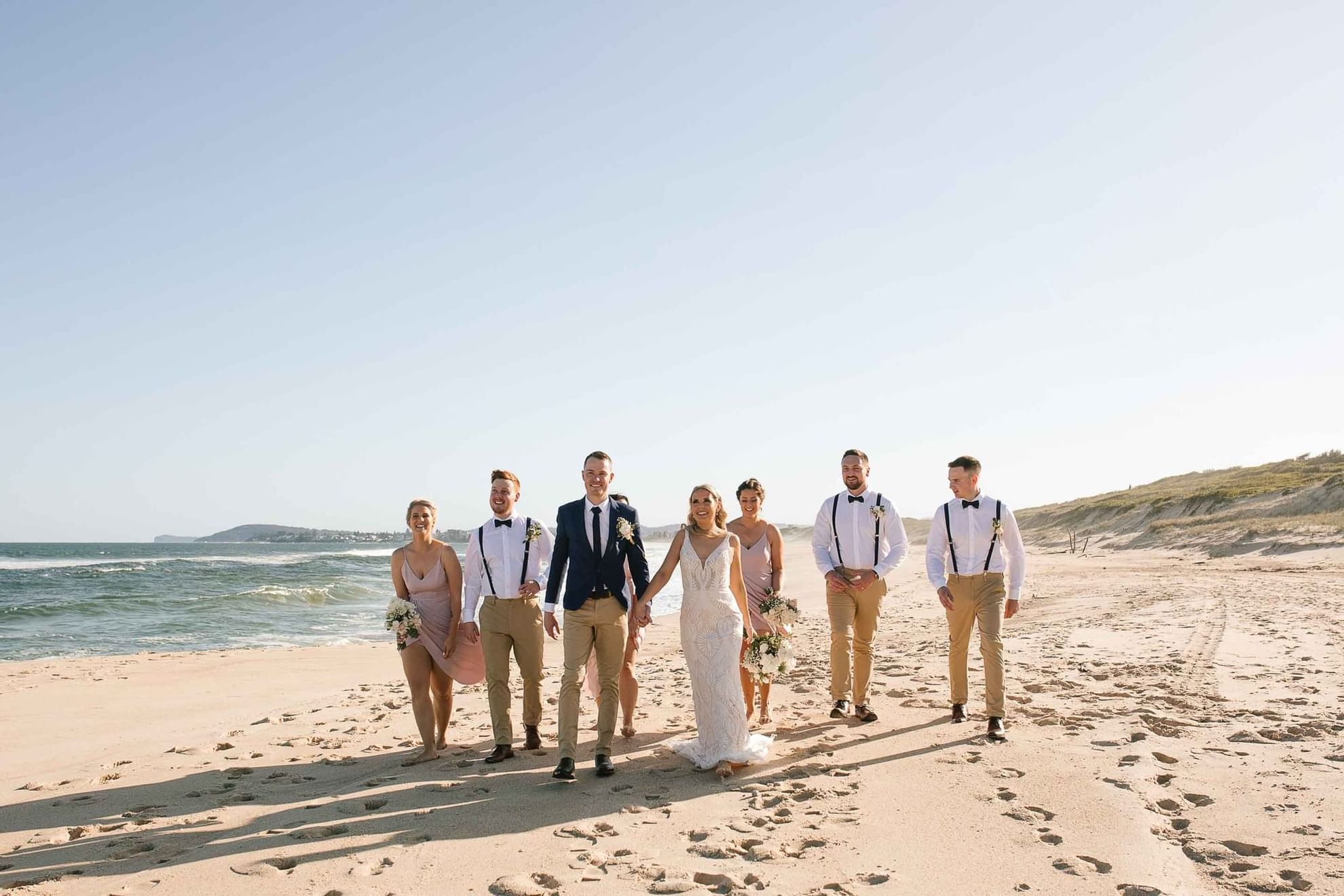 Wedding Entourage at Central Coast Beach | Pullman Magenta Shores
