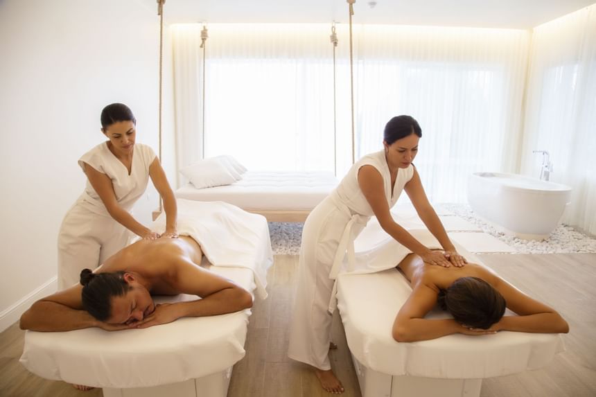 Couple getting a massage in spa room at Retreat Costa Rica