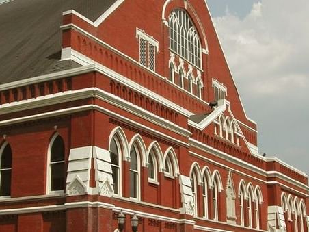 Exterior of Ryman Auditorium near Hayes Street Hotel